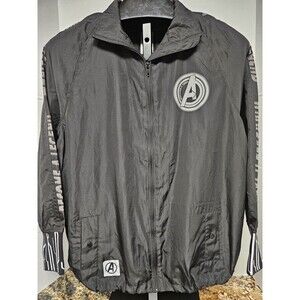 Disney Marvel Avengers Black Windbreaker Jacket Men's Size Large Mint Condition
